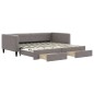vidaXL Tagesbett Ausziehbar mit Schubladen Taupe 100x200 cm Stoff vidaXL Tagesbett Ausziehbar mit Schubladen Taupe 100x200 cm Stoff