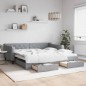 vidaXL Tagesbett Ausziehbar mit Schubladen Hellgrau 100x200 cm Stoff vidaXL Tagesbett Ausziehbar mit Schubladen Hellgrau 100x200 cm Stoff