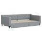 vidaXL Tagesbett Ausziehbar mit Schubladen Hellgrau 100x200 cm Stoff vidaXL Tagesbett Ausziehbar mit Schubladen Hellgrau 100x200 cm Stoff