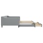 vidaXL Tagesbett Ausziehbar mit Schubladen Hellgrau 100x200 cm Stoff vidaXL Tagesbett Ausziehbar mit Schubladen Hellgrau 100x200 cm Stoff