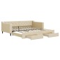 vidaXL Tagesbett Ausziehbar mit Schubladen Creme 100x200 cm Stoff
