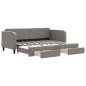 vidaXL Tagesbett Ausziehbar mit Schubladen Taupe 80x200 cm Stoff vidaXL Tagesbett Ausziehbar mit Schubladen Taupe 80x200 cm Stoff