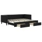 vidaXL Tagesbett Ausziehbar mit Schubladen Schwarz 80x200 cm Stoff vidaXL Tagesbett Ausziehbar mit Schubladen Schwarz 80x200 cm Stoff