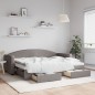 vidaXL Tagesbett Ausziehbar mit Schubladen Taupe 80x200 cm Stoff vidaXL Tagesbett Ausziehbar mit Schubladen Taupe 80x200 cm Stoff