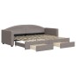 vidaXL Tagesbett Ausziehbar mit Schubladen Taupe 80x200 cm Stoff vidaXL Tagesbett Ausziehbar mit Schubladen Taupe 80x200 cm Stoff