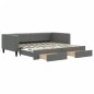 vidaXL Tagesbett Ausziehbar mit Schubladen Dunkelgrau 100x200 cm Stoff vidaXL Tagesbett Ausziehbar mit Schubladen Dunkelgrau 100x200 cm Stoff