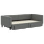 vidaXL Tagesbett Ausziehbar mit Schubladen Dunkelgrau 100x200 cm Stoff vidaXL Tagesbett Ausziehbar mit Schubladen Dunkelgrau 100x200 cm Stoff