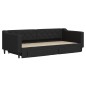 vidaXL Tagesbett Ausziehbar mit Schubladen Schwarz 90x200 cm Stoff vidaXL Tagesbett Ausziehbar mit Schubladen Schwarz 90x200 cm Stoff