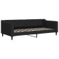 vidaXL Tagesbett Ausziehbar mit Schubladen Schwarz 90x200 cm Stoff vidaXL Tagesbett Ausziehbar mit Schubladen Schwarz 90x200 cm Stoff