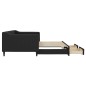 vidaXL Tagesbett Ausziehbar mit Schubladen Schwarz 90x200 cm Stoff vidaXL Tagesbett Ausziehbar mit Schubladen Schwarz 90x200 cm Stoff