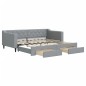 vidaXL Tagesbett Ausziehbar mit Schubladen Hellgrau 90x190 cm Stoff vidaXL Tagesbett Ausziehbar mit Schubladen Hellgrau 90x190 cm Stoff