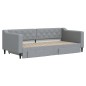 vidaXL Tagesbett Ausziehbar mit Schubladen Hellgrau 90x190 cm Stoff vidaXL Tagesbett Ausziehbar mit Schubladen Hellgrau 90x190 cm Stoff