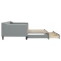 vidaXL Tagesbett Ausziehbar mit Schubladen Hellgrau 90x190 cm Stoff vidaXL Tagesbett Ausziehbar mit Schubladen Hellgrau 90x190 cm Stoff
