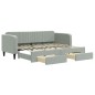 vidaXL Tagesbett Ausziehbar mit Schubladen Hellgrau 80x200 cm Samt vidaXL Tagesbett Ausziehbar mit Schubladen Hellgrau 80x200 cm Samt