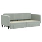 vidaXL Tagesbett Ausziehbar mit Schubladen Hellgrau 80x200 cm Samt vidaXL Tagesbett Ausziehbar mit Schubladen Hellgrau 80x200 cm Samt