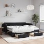 vidaXL Tagesbett Ausziehbar mit Schubladen Schwarz 90x200 cm Samt vidaXL Tagesbett Ausziehbar mit Schubladen Schwarz 90x200 cm Samt