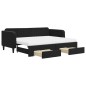 vidaXL Tagesbett Ausziehbar mit Schubladen Schwarz 90x200 cm Samt vidaXL Tagesbett Ausziehbar mit Schubladen Schwarz 90x200 cm Samt