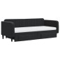 vidaXL Tagesbett Ausziehbar mit Schubladen Schwarz 90x200 cm Samt vidaXL Tagesbett Ausziehbar mit Schubladen Schwarz 90x200 cm Samt