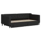 vidaXL Tagesbett Ausziehbar mit Schubladen Schwarz 90x190 cm Stoff vidaXL Tagesbett Ausziehbar mit Schubladen Schwarz 90x190 cm Stoff