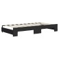 vidaXL Tagesbett Ausziehbar mit Schubladen Schwarz 90x190 cm Stoff vidaXL Tagesbett Ausziehbar mit Schubladen Schwarz 90x190 cm Stoff