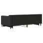 vidaXL Tagesbett Ausziehbar mit Schubladen Schwarz 90x190 cm Stoff vidaXL Tagesbett Ausziehbar mit Schubladen Schwarz 90x190 cm Stoff