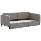 vidaXL Tagesbett Ausziehbar mit Schubladen Taupe 90x200 cm Stoff vidaXL Tagesbett Ausziehbar mit Schubladen Taupe 90x200 cm Stoff