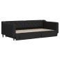 vidaXL Tagesbett Ausziehbar mit Schubladen Schwarz 100x200 cm Stoff vidaXL Tagesbett Ausziehbar mit Schubladen Schwarz 100x200 cm Stoff