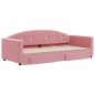 vidaXL Tagesbett Ausziehbar mit Schubladen Rosa 90x200 cm Samt vidaXL Tagesbett Ausziehbar mit Schubladen Rosa 90x200 cm Samt