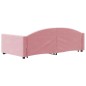 vidaXL Tagesbett Ausziehbar mit Schubladen Rosa 90x200 cm Samt vidaXL Tagesbett Ausziehbar mit Schubladen Rosa 90x200 cm Samt