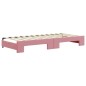 vidaXL Tagesbett Ausziehbar mit Schubladen Rosa 90x200 cm Samt vidaXL Tagesbett Ausziehbar mit Schubladen Rosa 90x200 cm Samt