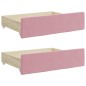 vidaXL Tagesbett Ausziehbar mit Schubladen Rosa 90x200 cm Samt vidaXL Tagesbett Ausziehbar mit Schubladen Rosa 90x200 cm Samt