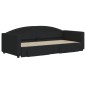 vidaXL Tagesbett Ausziehbar mit Schubladen Schwarz 90x200 cm Stoff vidaXL Tagesbett Ausziehbar mit Schubladen Schwarz 90x200 cm Stoff