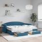 vidaXL Tagesbett Ausziehbar mit Schubladen Blau 80x200 cm Samt vidaXL Tagesbett Ausziehbar mit Schubladen Blau 80x200 cm Samt