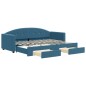 vidaXL Tagesbett Ausziehbar mit Schubladen Blau 80x200 cm Samt vidaXL Tagesbett Ausziehbar mit Schubladen Blau 80x200 cm Samt