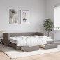 vidaXL Tagesbett Ausziehbar mit Schubladen Taupe 80x200 cm Stoff vidaXL Tagesbett Ausziehbar mit Schubladen Taupe 80x200 cm Stoff