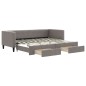 vidaXL Tagesbett Ausziehbar mit Schubladen Taupe 80x200 cm Stoff vidaXL Tagesbett Ausziehbar mit Schubladen Taupe 80x200 cm Stoff