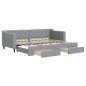 vidaXL Tagesbett Ausziehbar mit Schubladen Hellgrau 80x200 cm Stoff vidaXL Tagesbett Ausziehbar mit Schubladen Hellgrau 80x200 cm Stoff