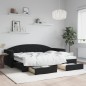vidaXL Tagesbett Ausziehbar mit Schubladen Schwarz 80x200 cm Samt vidaXL Tagesbett Ausziehbar mit Schubladen Schwarz 80x200 cm Samt