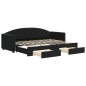 vidaXL Tagesbett Ausziehbar mit Schubladen Schwarz 80x200 cm Samt vidaXL Tagesbett Ausziehbar mit Schubladen Schwarz 80x200 cm Samt