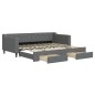 vidaXL Tagesbett Ausziehbar mit Schubladen Dunkelgrau 90x200 cm Stoff vidaXL Tagesbett Ausziehbar mit Schubladen Dunkelgrau 90x200 cm Stoff