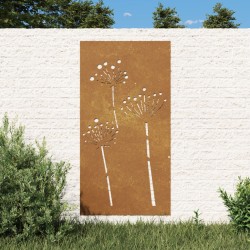 vidaXL Garten-Wanddeko 105x155 cm Cortenstahl Blumen-Design