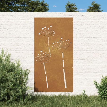vidaXL Garten-Wanddeko 105x155 cm Cortenstahl Blumen-Design
