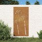 vidaXL Garten-Wanddeko 105x155 cm Cortenstahl Blumen-Design vidaXL Garten-Wanddeko 105x155 cm Cortenstahl Blumen-Design