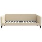 vidaXL Tagesbett Ausziehbar mit Schubladen Creme 90x200 cm Stoff vidaXL Tagesbett Ausziehbar mit Schubladen Creme 90x200 cm Stoff