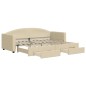 vidaXL Tagesbett Ausziehbar mit Schubladen Creme 80x200 cm Stoff vidaXL Tagesbett Ausziehbar mit Schubladen Creme 80x200 cm Stoff