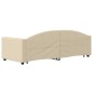 vidaXL Tagesbett Ausziehbar mit Schubladen Creme 80x200 cm Stoff vidaXL Tagesbett Ausziehbar mit Schubladen Creme 80x200 cm Stoff
