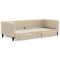 vidaXL Tagesbett Ausziehbar mit Schubladen Creme 90x200 cm Stoff vidaXL Tagesbett Ausziehbar mit Schubladen Creme 90x200 cm Stoff