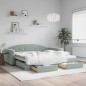 vidaXL Tagesbett Ausziehbar mit Schubladen Hellgrau 100x200 cm Samt vidaXL Tagesbett Ausziehbar mit Schubladen Hellgrau 100x200 cm Samt