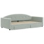 vidaXL Tagesbett Ausziehbar mit Schubladen Hellgrau 100x200 cm Samt vidaXL Tagesbett Ausziehbar mit Schubladen Hellgrau 100x200 cm Samt