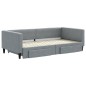 vidaXL Tagesbett Ausziehbar mit Schubladen Hellgrau 100x200 cm Stoff vidaXL Tagesbett Ausziehbar mit Schubladen Hellgrau 100x200 cm Stoff